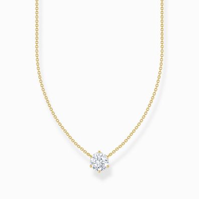 Thomas Sabo Kette mit weißem Zirkonia-Anhänger 925/- Silber