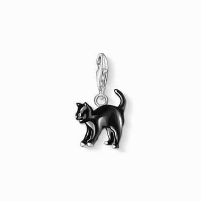 Thomas Sabo Charm-Anhänger schwarze Katze 925/- Silber