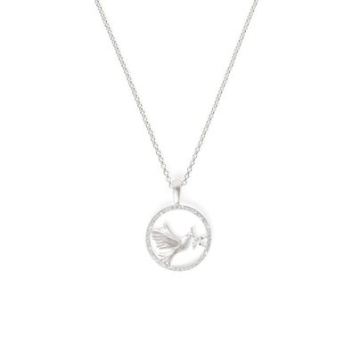 Kette mit Anhänger 925/- Silber Taube, Zirkonia