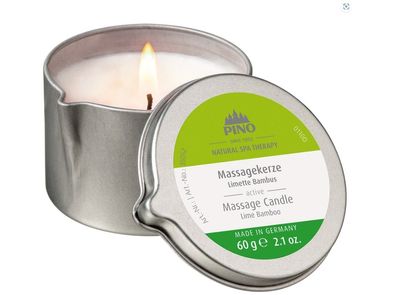 PINO Massagekerzen - Limette Bambus - active  - 60 g