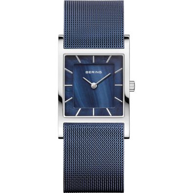 Bering Damenuhr 10426-307S Meshband blau eckig Saphirglas 5 ATM