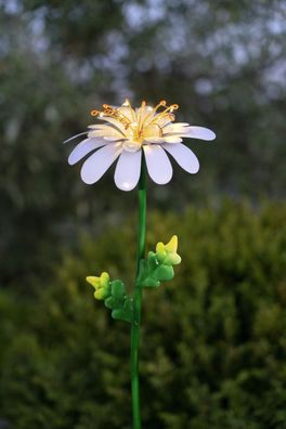 Solar Gartenstecker "Daisy", grün-weiß, Dämmerungssensor