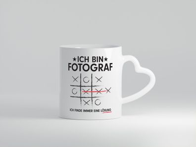 Lösung finden: Fotograf | Fotografie | Kamera v2 - Herz Tasse Weiß