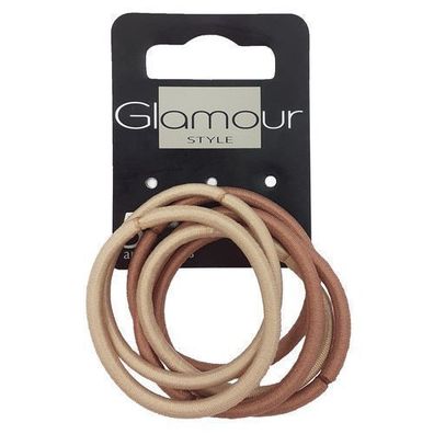 Beigefarbene, Metallfreie Elastische Haargummis - 6er Pack