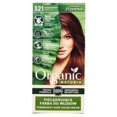 Joanna Naturia Pflegehaarfarbe 321 Kastanie - 150ml Organische Haarfarbe fuer Gla