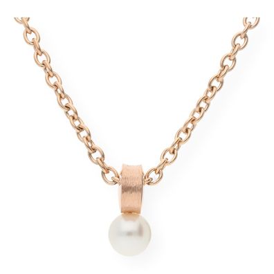 Ernstes Design Set Anhänger Kette AN425 AK16.45 Edelstahl, rosé, Süßwasserperle