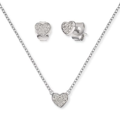 Engelsrufer Set ERMT-LILHEART7-ZI Halskette Ohrstecker 925/000 Silber Zirkonia