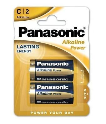 Panasonic Alkaline Batterien C, 2 Stueck Packung