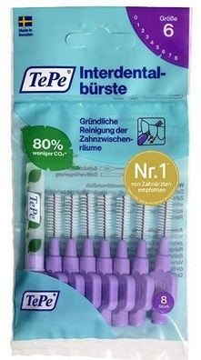 Tepe Interdentalbuersten Original 8 Stueck - Fuer gruendliche Zahnzwischenraumreinig