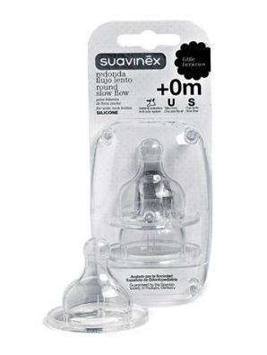 Suavinex Flaschensauger Set fuer Neugeborene, 2er Pack, Langsamer Durchfluss