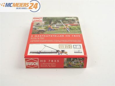E474 Busch H0 7835 Ausschmückung Action Set "3 Mastaufsteller" * NEU*
