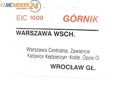 E244a Zuglaufschild Waggonschild EIC 6108 6109 "Górnik" Wroclaw - Warszawa Wsch