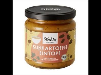 Nabio Nabio Eintopf im Glas Süßkartoffel Eintopf mit Erdnuss und Kichererbsen 365g