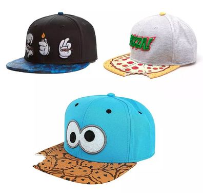 Snapback Cartoon Difuzed Big Eyes Animation Pizza Baseball Cap Hut Schildkröten