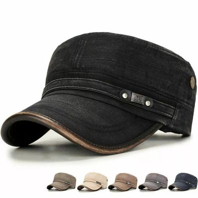 Armee denim baseball cap baumwolle cadet hut militär atmungsaktiv flach