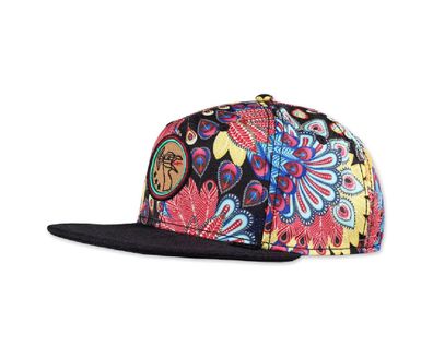 DJINNS Snapback Cap Peacock Linen multi