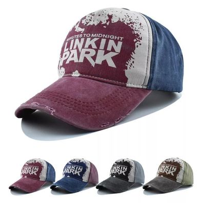 Vintage Washed Cap Herren LINKIN PARK Distressed Snapback Hut Trucker Hut