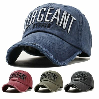 Freizeit Unisex Vintage Baseball Hut Einstellbare Denim Distressed Trucker Cap