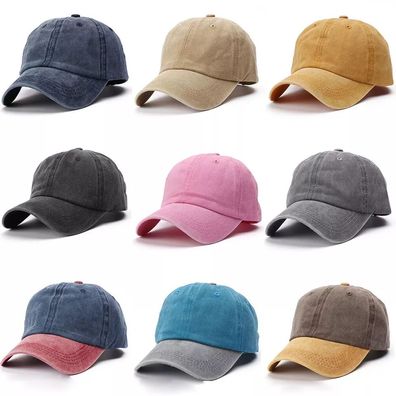 Waschen Baumwolle Baseball Cap Einstellbare Leichte Atmungsaktive Hut Sun Cap