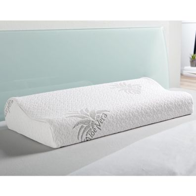 Nackenstützkissen Visco 60x30x10/7cm Aloe Vera Bezug Nackenkissen Memory Schaum