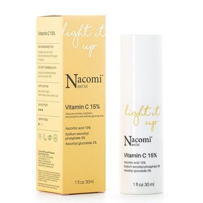Nacomi Next Level Vitamin C Serum 15% - Hochkonzentriertes Pflegeelixier, 30 ml