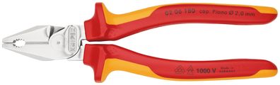 KNIPEX 02 06 180 SB Kraft-Kombizange isoliert mit Mehrkomponenten-Hüllen, VDE-geprüft
