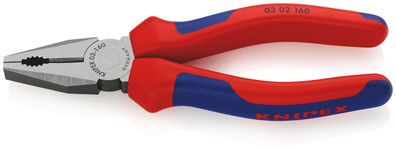 KNIPEX 03 02 160 Kombizange mit Comfort-Griffen schwarz atramentiert 160 mm