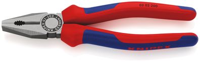 KNIPEX 03 02 200 Kombizange mit Comfort-Griffen schwarz atramentiert 200 mm