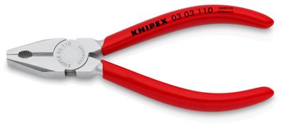 KNIPEX 03 03 110 Mini-Kombizange mit Kunststoff überzogen verchromt 110 mm