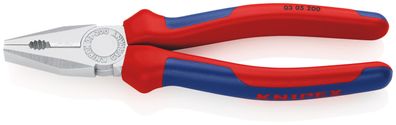 KNIPEX 03 05 200 SB Kombizange mit Comfort-Griffen verchromt 200 mm