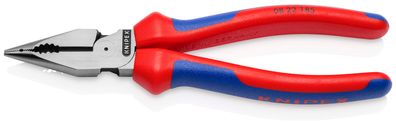 KNIPEX 08 22 185 SB Spitz-Kombizange mit Comfort-Griffen schwarz atramentiert 185 mm