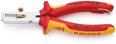 KNIPEX 11 06 160 T BK Abisolierzange mit Öffnungsfeder, universal isoliert mit Mehrko