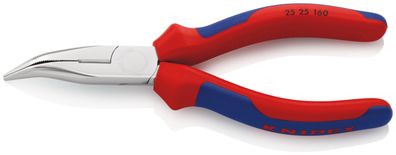 KNIPEX 25 25 160 Flachrundzange mit Schneide (Radiozange) mit Comfort-Griffen verchro