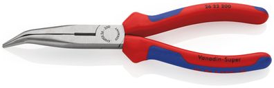 KNIPEX 26 22 200 Flachrundzange mit Schneide (Storchschnabelzange) mit Comfort-Griffe