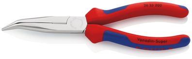 KNIPEX 26 25 200 Flachrundzange mit Schneide (Storchschnabelzange) mit Comfort-Griffe