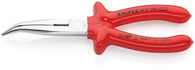 KNIPEX 26 27 200 Flachrundzange mit Schneide (Storchschnabelzange) tauchisoliert, VDE