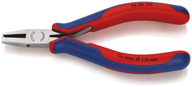 KNIPEX 36 32 125 Elektronik-Bestückungszange mit Mehrkomponenten-Hüllen 125 mm