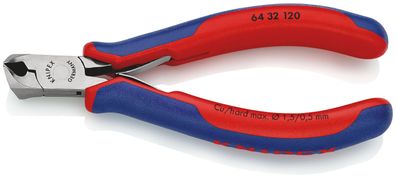KNIPEX 64 32 120 Elektronik-Vornschneider mit Mehrkomponenten-Hüllen 120 mm