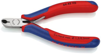 KNIPEX 64 42 115 Elektronik-Vornschneider mit Mehrkomponenten-Hüllen 115 mm
