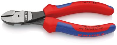 KNIPEX 74 02 160 Kraft-Seitenschneider mit Mehrkomponenten-Hüllen schwarz atramentier