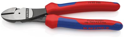 KNIPEX 74 02 200 SB Kraft-Seitenschneider mit Comfort-Griffen schwarz atramentiert 20
