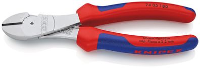 KNIPEX 74 05 180 SB Kraft-Seitenschneider mit Comfort-Griffen verchromt 180 mm