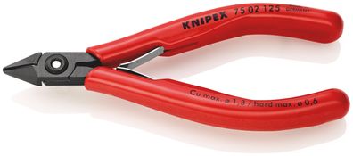 KNIPEX 75 02 125 SB Elektronik-Seitenschneider mit Kunststoff-Hüllen brüniert 125 mm