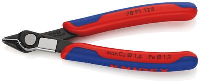 KNIPEX 78 91 125 Electronic Super Knips® mit Mehrkomponenten-Hüllen brüniert 125 mm