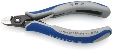 KNIPEX 79 12 125 Präzisions-Elektronik-Seitenschneider mit Mehrkomponenten-Hüllen brü