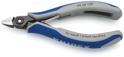 KNIPEX 79 32 125 ESD Präzisions-Elektronik-Seitenschneider ESD mit Mehrkomponenten-Hü