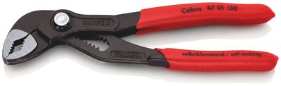KNIPEX 87 01 150 Cobra® Hightech-Wasserpumpenzange mit rutschhemmendem Kunststoff übe