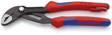 KNIPEX 87 02 180 SB Cobra® Hightech-Wasserpumpenzange mit Mehrkomponenten-Hüllen grau