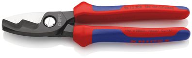 KNIPEX 95 12 200 Kabelschere mit Doppelschneide mit Comfort-Griffen brüniert 200 mm