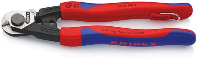 KNIPEX 95 62 190 T Drahtseilschere geschmiedet mit Mehrkomponenten-Hüllen, mit integr